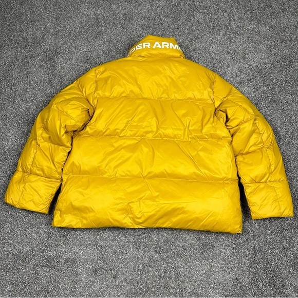 Under Armour Womens Down Puffer Full Zip Hooded Jacket Mustard Sz L 1373443-782 - Picture 8 of 16